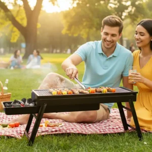 Parrilla De Carbon Plegable Bbq