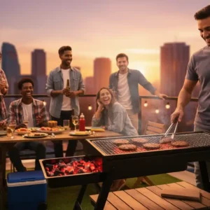 Parrilla De Carbon Plegable Bbq