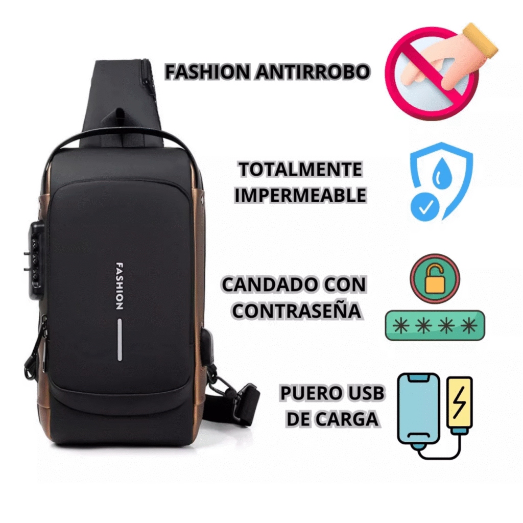 Bolso Impermeable Antirrobo con Puerto USB